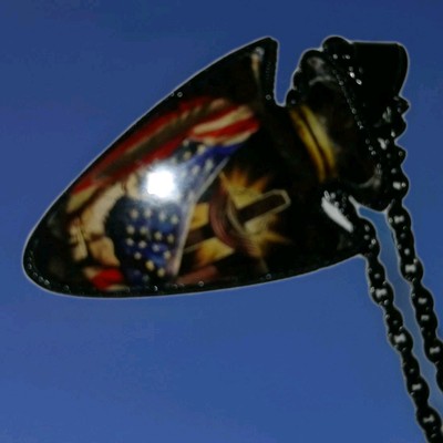 Simulated Arrow Head Necklace. 20''adj Blk Chain. God And Freedom. Boys,mens New!