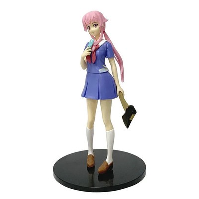 17cm Mirai Nikki Gasai Yuno Standing Pose Anime PVC Figure Desktop Collectible