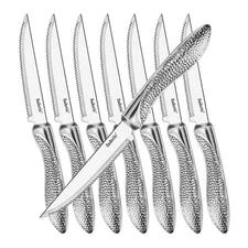 Steak Knife Set of 8 Stainless Steel Serrated Sharp Blade Flatware Knives