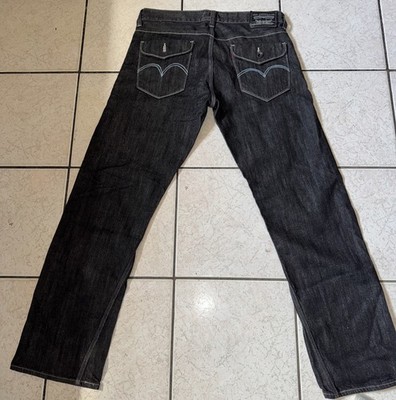 Levis 514 Straight Fit Slim Fit Black Denim Jeans 34x32