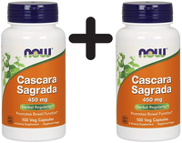 2 X Now Foods Cascara Sagrada, 450Mg - 100 Vcaps (89,50 Eur/Kg)