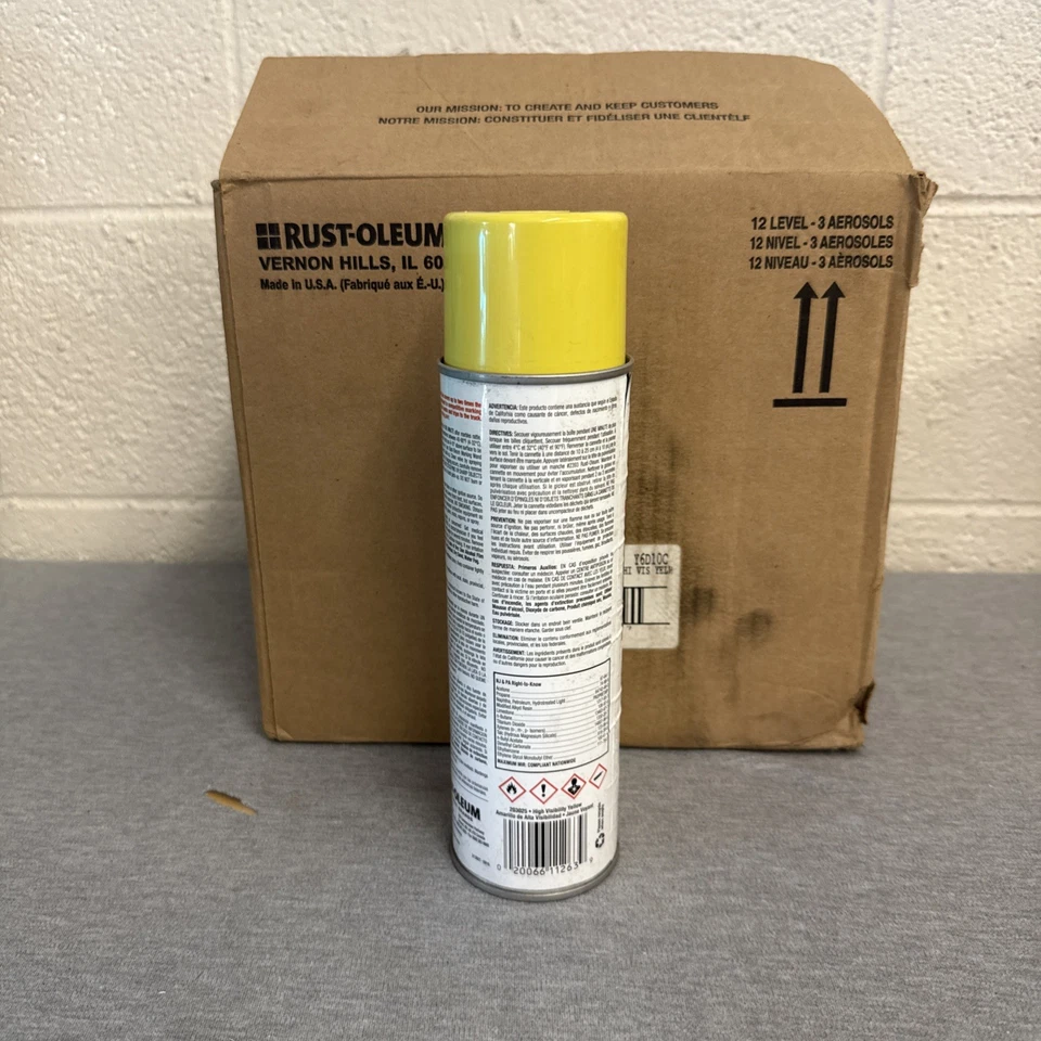 Rustoleum 17oz High Visibility Yellow Precision-Line Marking Paint (12 QTY) - Image 3 of 4