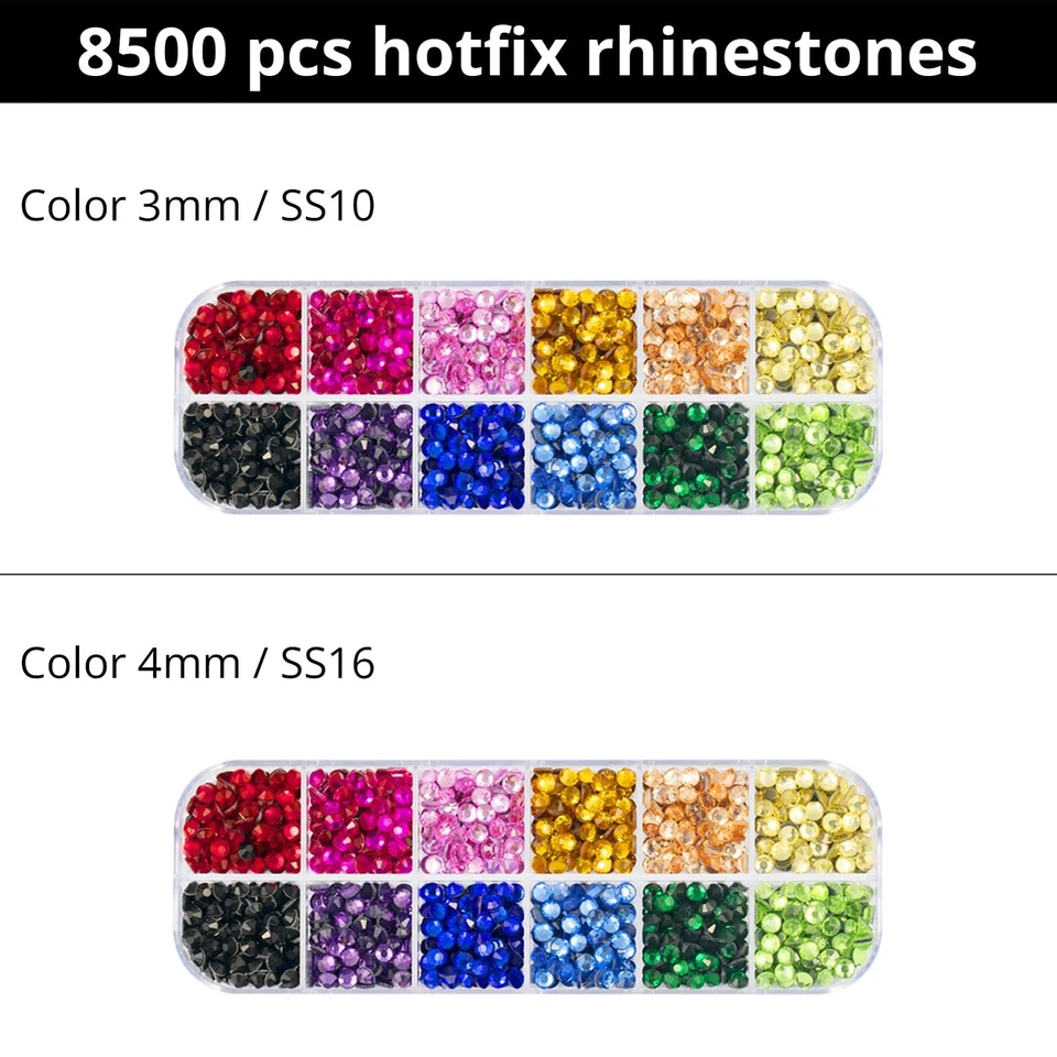 Hot Fix Applicator Tool Kit with 8500 Rhinestones for Blinging Clothes, Fabri... - Image 3 of 4