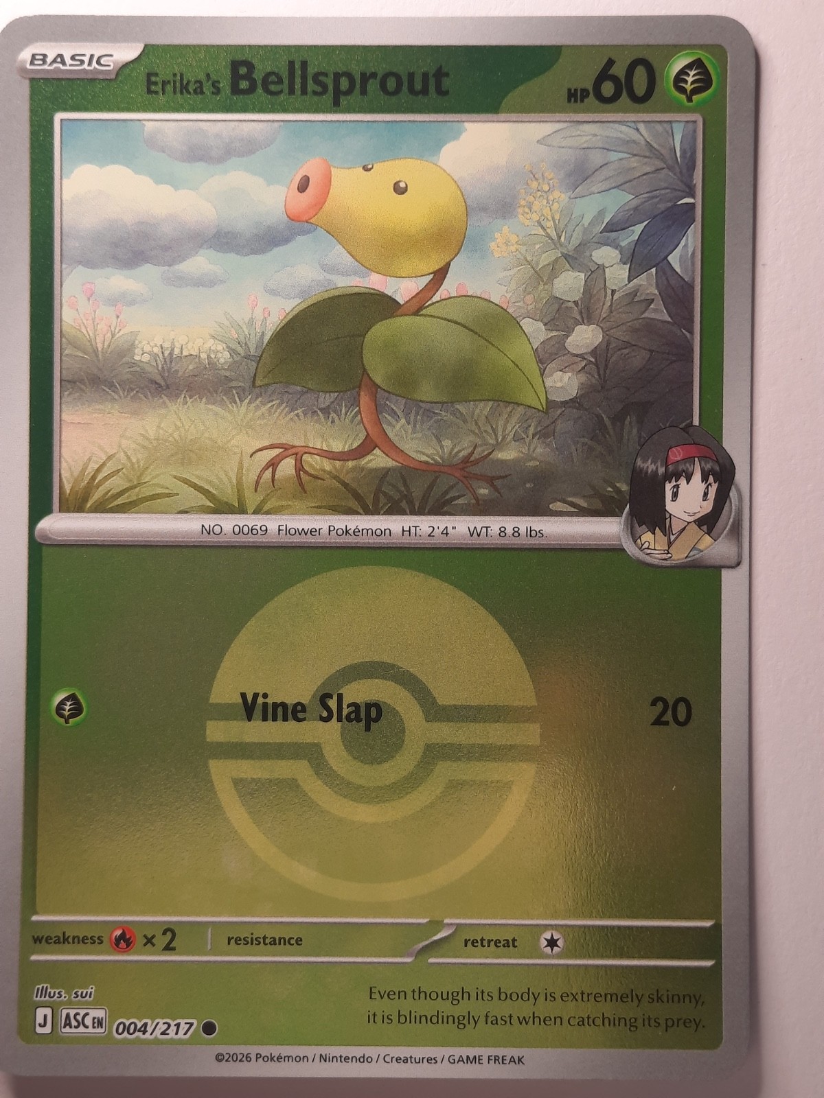 Pokemon Erika's Bellsprout Ascended Heroes 4/217 Pokeball Holo Near Mint English