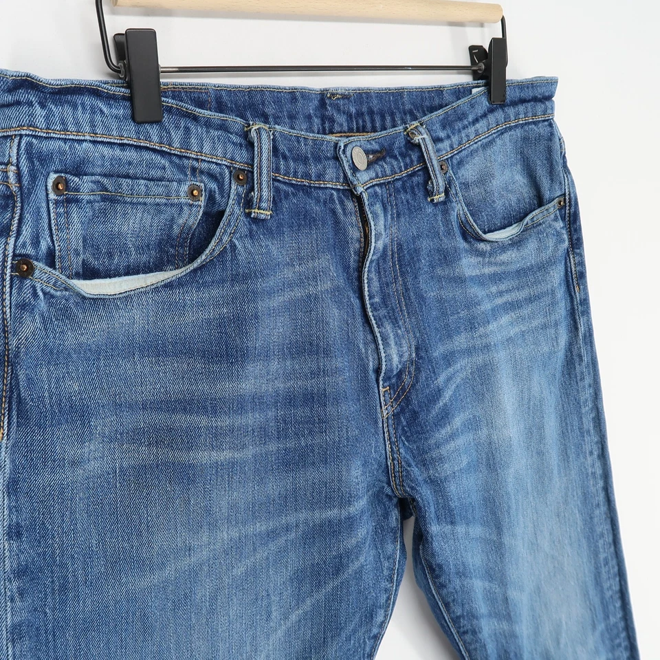 Jeans Levi's 504 Para Hombre 34x30 Azul Pierna Recta Clásico Blanco Roble Cono Denim Foto 2 de 4