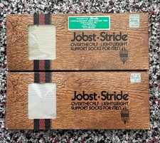 2 Vintage JOBST STRIDE Lightweight Support Socks For Men WHITE 1977 XL New