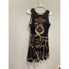 Harry Potter Women Skater Dress M Black Marauders Map Hogwarts Geek Witchy Nerd