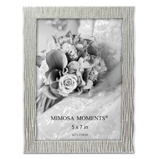Silver Metal Cascading Beads Decorative Picture Frame, 5 x 7 Inch Photo Displ...