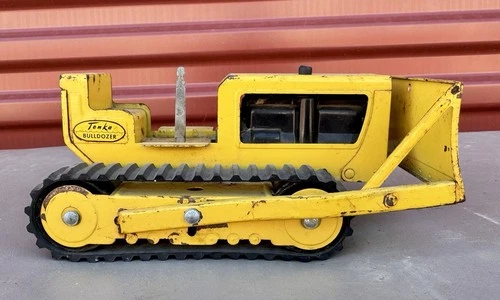 TONKA 1960's Pressed Metal Bulldozer Crawler Yellow Working Complete Parts