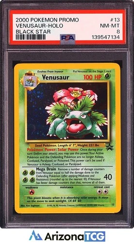 Pokemon 2000 Venusaur 13 Holo Game Boy Black Star Promo PSA 8