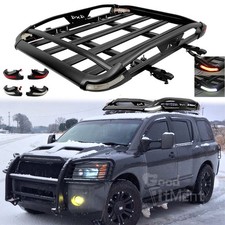 For Nissan Xterra 00-15 Aluminum Roof Rack Carrier Basket Crossbar Led Light