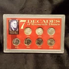 7 Decades of Roosevelt Dimes Collection Set Uncertified 1940-2000