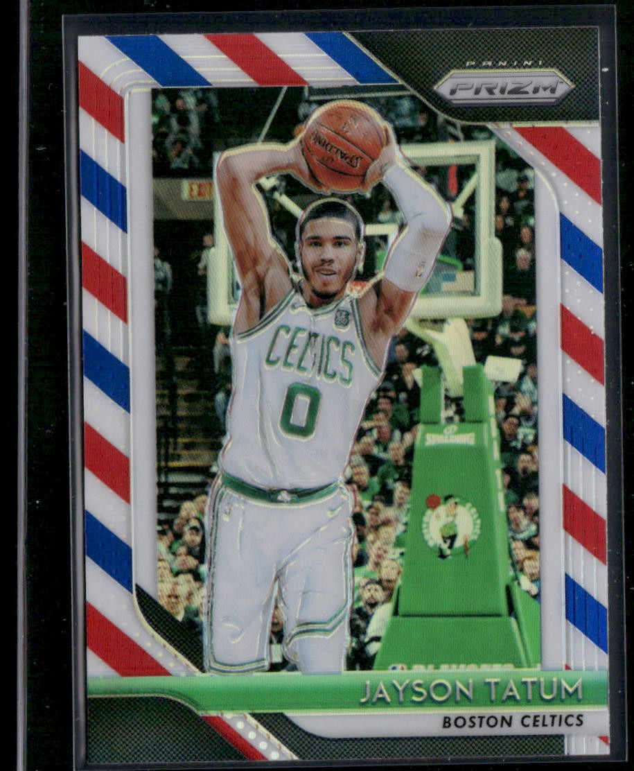 2018-19 Panini Prizm Jayson Tatum #118 Prizms Red White and Blue