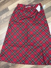 Vintage RED Talbots 6 Petite Plaid Skirt Size 12 - NEW