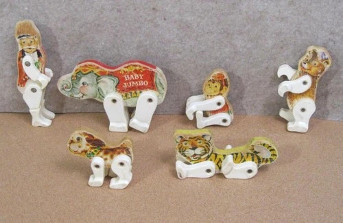 Vintage 1960s Fisher Price WOOD Circus Train WAGON #900 TOY LOT ANIMALS Wooden