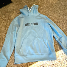 American Eagle Blue Pullover Hoodie Logo Pockets Long Sleeve Women S Regular