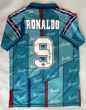 Ronaldo Nazario Signed Jersey Beckett COA Barcelona Brazil