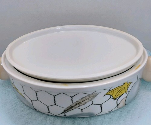 Vintage Franci Villa Vanilla Palm Beach Casserole/ Lid Chicken Egg 1.5 Quart - Bild 4 von 12