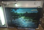 VINTAGE HAMM’S BEER SCENE O RAMA MOTION WATERFALL CANOE CAMPFIRE BACK SIGN 70'S