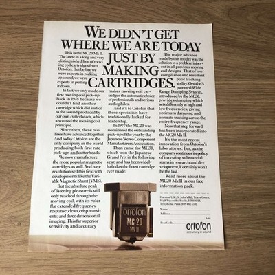 GRAM116 MAGAZINWERBUNG 11X8 ORTOFON MC20 MK II PATRONE