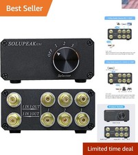 U31 RCA Switch Box, 3 in 1 Out Audio Switch, Stereo Switch Box with Signal L...