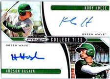 2020 Panini Prizm Draft Picks #CTA-KH H Haskin / Kody Hoese College Ties Auto