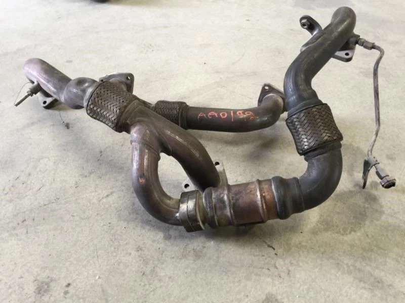 2009 Ford F250 Super Duty USED 6.4L Engine Wrap Around Exhaust Pipes Tubes 2pc - Image 2 of 4