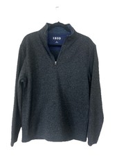 IZOD Men's Fleece 1/4 Zip Pullover Sweater Medium Charcoal Knit Casual Soft