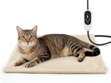 Cat Heating Pad, Temperature Adjustable Heated Cat Bed with Auto Shut Off Timer,