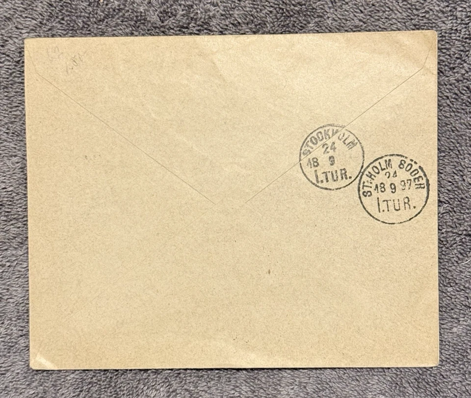 Sweden 1897 Cover FÄLLINGSBRO to STOCKHOLM SÖDER 3+5 Öre Oscar II Pair - Image 3 of 4