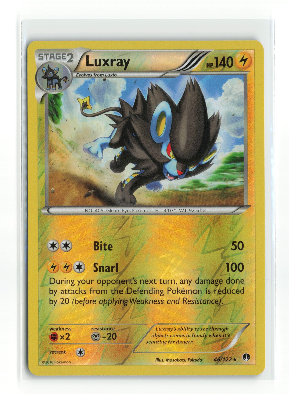 LUXRAY 46/122 REVERSE HOLO BREAKPOINT POKEMON TCG NM-LP