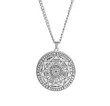 Collar Silver Amuleto Proteccion Y Buena Suerte El Sello De Los Siete Arcángeles