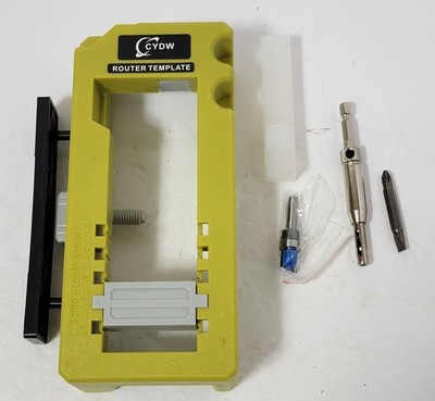 CYDW Door Hinge Router Template Kit   Adjustable Mortising Jig with Router Bit &