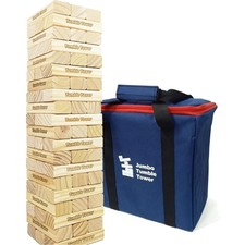 Riesiger Holz Wackelturm - 60-teiliges Spiel - Mit Tragetasche - Spaß für Alle