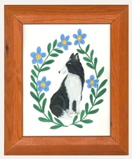 Jemma Jamie - Framed Contemporary Gouache, Border Collie