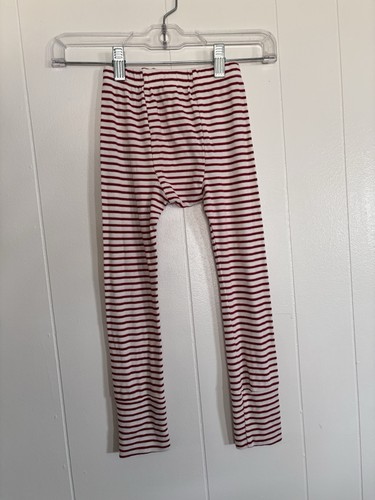 Childhoods Clothing Rib Knit Bamboo Pants Holiday Red Stripe Kids Size 5T - Picture 4 of 7