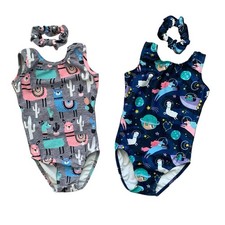 Girls  Destira Leotards Llama and Space size XXS 3T Made in USA Bundle of 2