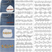 Water Soluble Stabilizer Embroidery Pattern - Flower Border Stick Stitch Embro