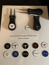 (1)  Switchblade Golf Divot Tool & (1) 'YOUR CHOICE' 1" Coin Golf Marker