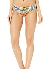 THE BIKINI LAB Tropical Oasis Cinched Back Hipster Dark Teal Women's Sz S E1151