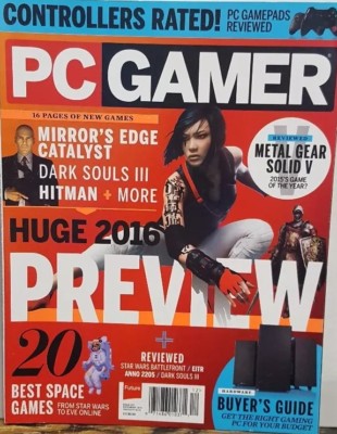 PC Gamer December 2015 Huge 2016 Preview Hitman Dark Souls III FREE SHIPPING CB