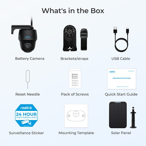 Reolink Argus PT with Solar Panel 5MP Wireless WiFi Security Camera 2-Way Audio - Picture 12 of 12