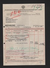 STUTTGART, Rechnung 1936, Rhenania-Ossag Mineralölwerke AG