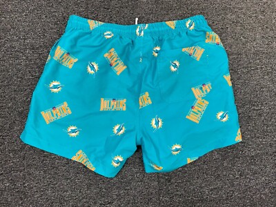 NFL Miami Dolphins Swim Shorts Mens Large Teal Drawstring