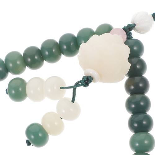 Set of 3 Lotus Jade Bodhi Hanging Rope Men and Women Beaded Phone Charm Strap - 第 3/12 張圖片