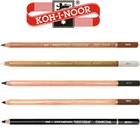 KOH I NOOR GIOCONDA ARTIST PENCILS CHARCOAL WHITE SEPIA LIGHT DARK ART DRAWING