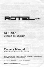 Rotel RCC-945 CD Changer Owners Manual