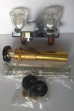 Aspen 4" ACRYLIC TWO HANDLE LAVATORY FAUCET WITH BRASS POP-UP