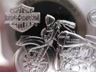 1.4+OZ.999 PURE SILVER HARLEY DAVIDSON 90TH ANNIVERSY BAR 1948 74/PAN HEAD +GOLD