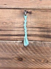 Boho Light Blue Spiral Macram  Keychain